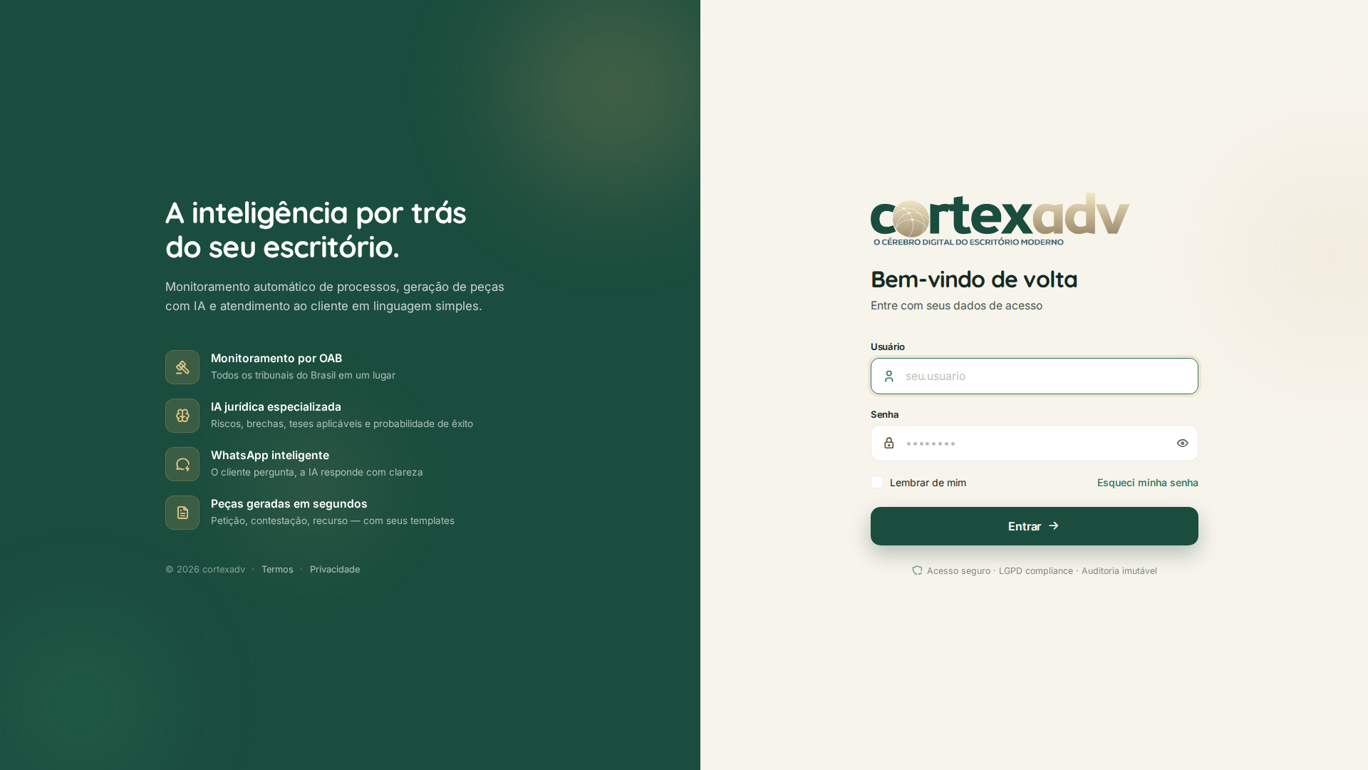Tela de Login