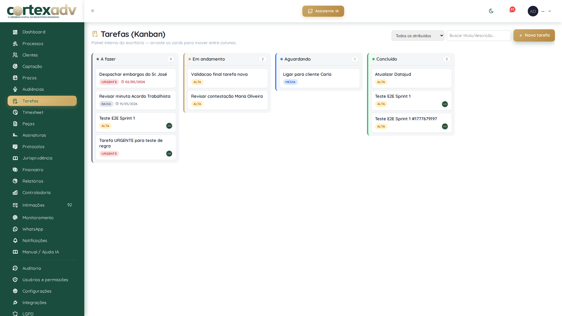 Tarefas Kanban